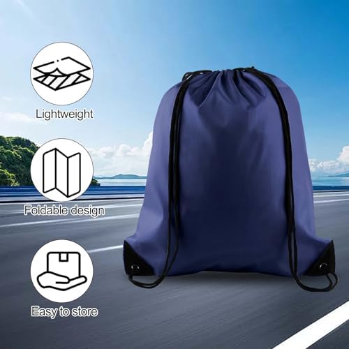 PLULON 15 Pcs Navy Blue Drawstring Bags