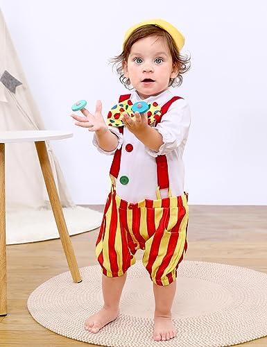 COSLAND Baby Boy Clown Costume with Hat 3-24 Months