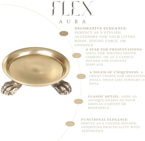 FlexAura Plated Brass Clawfoot Candle Tray