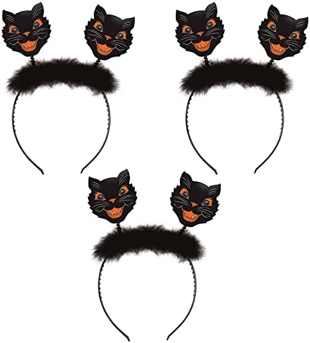 Beistle 3 Piece Retro Halloween Cat Headbands