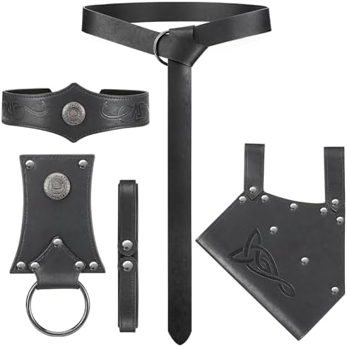 5PCS Medieval Costume Belt Set for Viking Halloween Cosplay