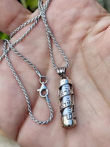 NanoStyle Mezuzah Necklace 20 Inch Sterling Silver Chain