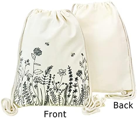 Small Flower Drawstring Backpack for Women Girls