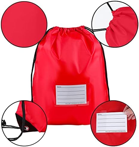 20 Pcs Red Drawstring Bags for Travel Gym Sport