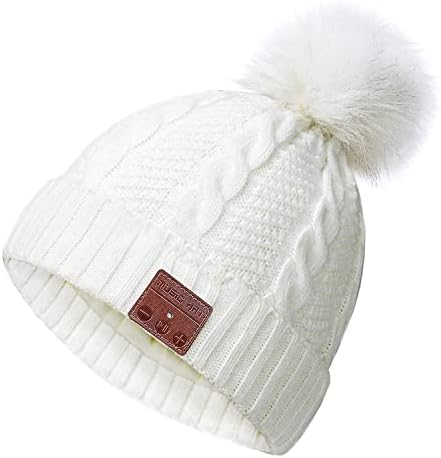 Bluetooth Beanie Hat for Women Girls with Stereo Headphones and Mic