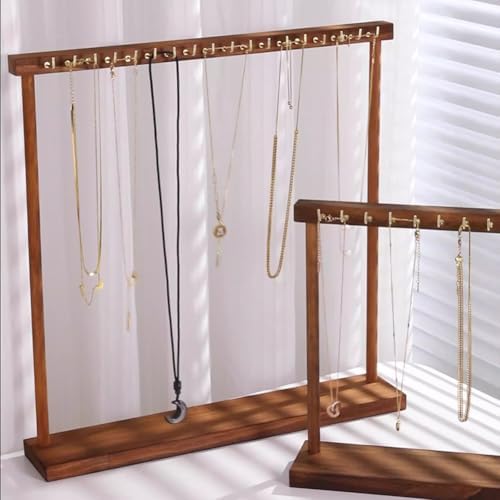 18 Hook Jewelry Display Stand with Gold Hooks