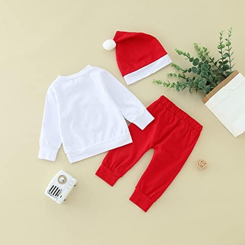 Christmas Santa Letters Print Baby Boy Sweatshirt Bodysuit Set