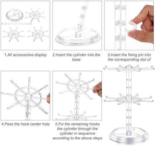 2 Pack Rotating Jewelry Display Stand for Earrings and Bracelets