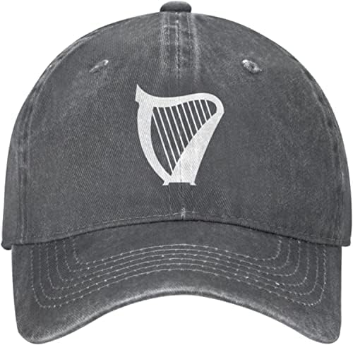 Unisex Adjustable Baseball Cap with Irish Harp Pattern Denim Snapback