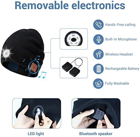 Bluetooth Beanie with LED Light and Stereo Speakers