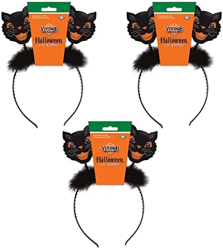 Beistle 3 Piece Retro Halloween Cat Headbands