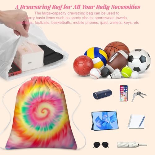 50 Pcs Tie Dye Cotton Drawstring Bags DIY Kit