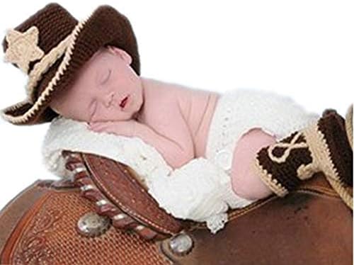 Vemonllas Baby Boy Girl Cowboy Bonnet Hat Shorts Boots Photo Prop Costume