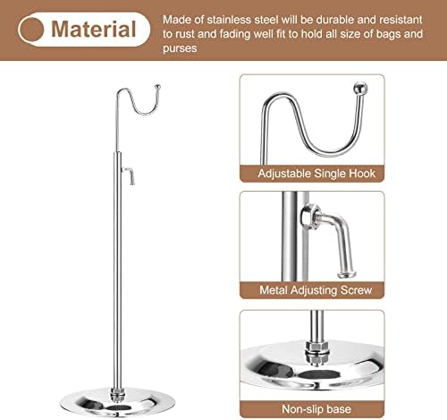 Uxcell 2 Pack Adjustable Handbag Display Stand - Silver