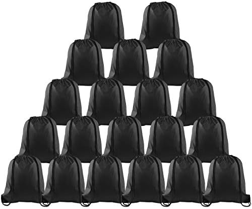 KUUQA 20Pcs Black Drawstring Backpack Bags