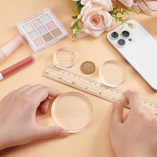 Fingerinspire 3 Sizes Clear Acrylic Display Bases for Jewelry Photography Props