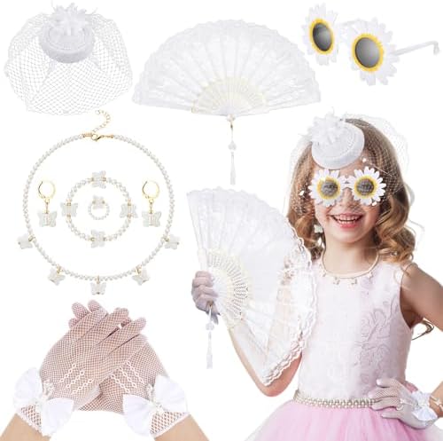 Jenaai 8 Pcs Girls Tea Party Costume Accessories Set