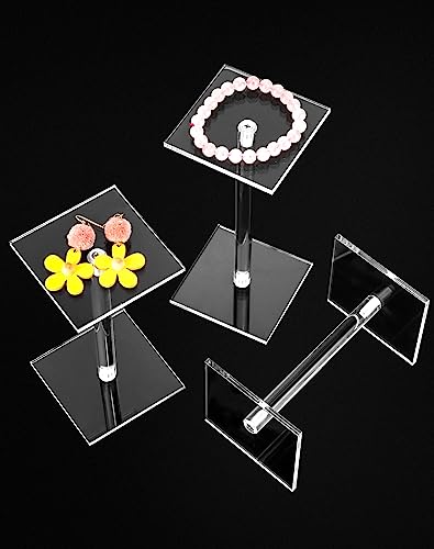 QWORK Square Acrylic Display Stand 2 Sets 3 Each