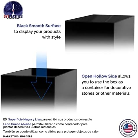 Black Acrylic Display Riser Stand 12x12x24