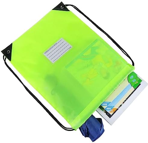 20 Pcs Fluorescent Green Drawstring Bags for Travel Gym Sports