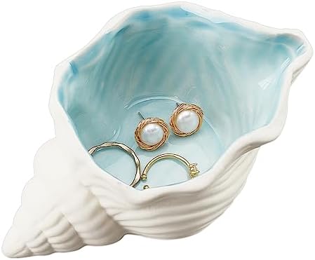 Nbeads Conch Shape Ceramic Jewelry Tray