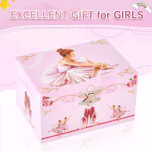 Musical Ballerina Jewelry Box with Spinning Figure for Kids