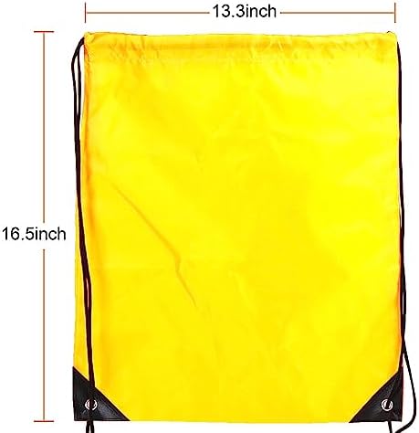 CODOBON 20 Pcs Yellow Drawstring Backpack Bulk Bags for Gym Sports