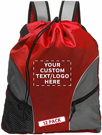 Discount Promos Custom Drawstring Backpack Set of 12