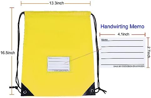 50 Pcs Yellow Drawstring Bags for Travel Gym Sport