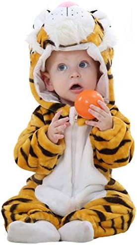 Baby Animal Costume Hooded Flannel Romper Toddler Cosplay Jumpsuit Warm Outfit