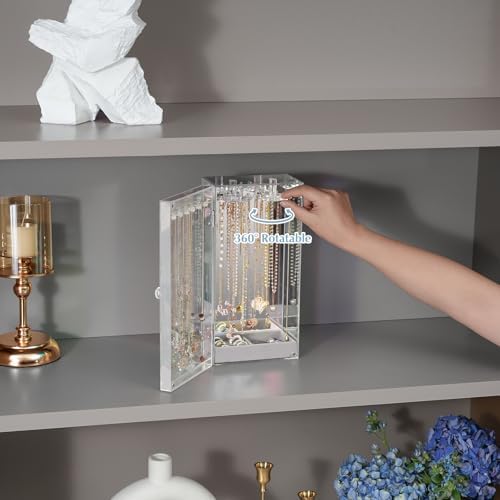 Lolalet Clear Mirror Jewelry Holder Organizer
