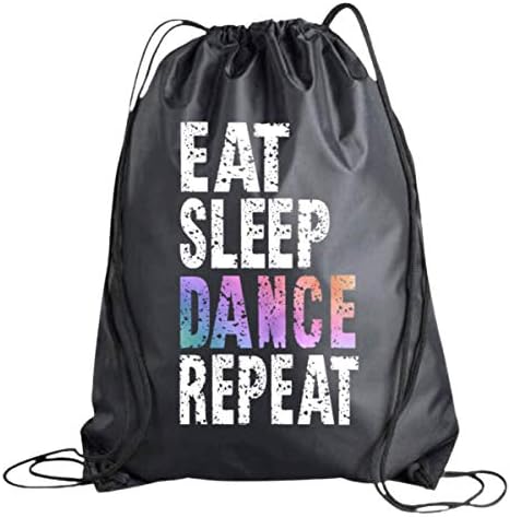 Eat Sleep Dance Repeat Drawstring Backpack - Dance Bag for Recitals and Practice