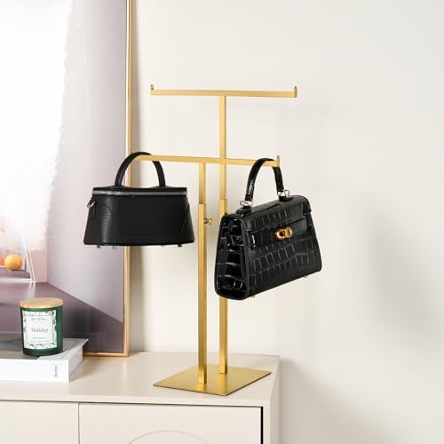 CHAWTALION Purse Stand Jewelry Tower Double T-Shaped Hook Holder