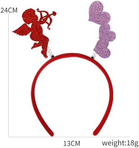 Valentines Heart Headband and Cupid Sunglasses Set