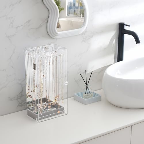 Lolalet Clear Mirror Jewelry Holder Organizer