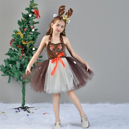 Christmas Reindeer Costume Tutu Dress for Kids