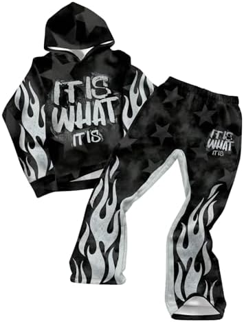 Boys 2 Piece Star Letter Graphic Hoodie and Sweatpants Set