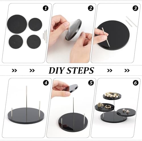 Fingerinspire 3 Tier Black Acrylic Jewelry Display Stand