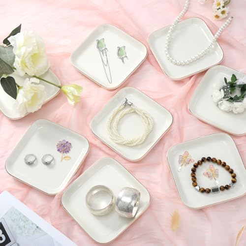 8 Pcs Ceramic Jewelry Tray 44 in Storage Organizer for Women
