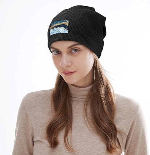 Thick Fleece Lined Winter Beanie Hat for Men Women