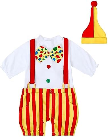 COSLAND Baby Boy Clown Costume with Hat 3-24 Months