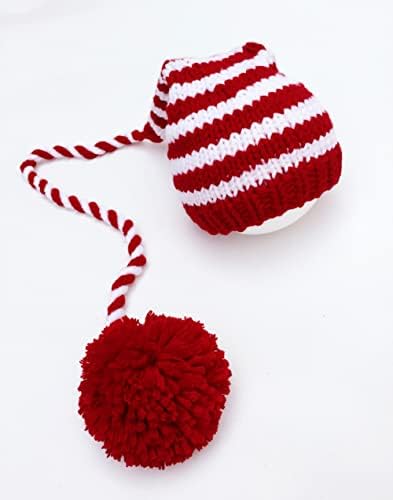 Vemonllas Baby Photo Props Christmas Santa Red Hat for Newborn Photoshoot