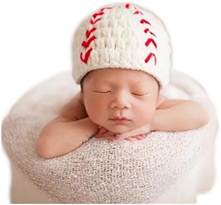 Vemonllas Baby Crochet Baseball Hat Bonnet for Newborn Photography