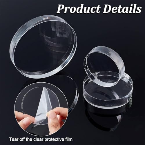 Fingerinspire 3 Sizes Clear Acrylic Display Bases for Jewelry Photography Props