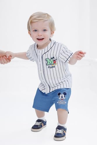 Disney Mickey Mouse Button Down Shirt and Denim Shorts Set for Newborn to 5 Years