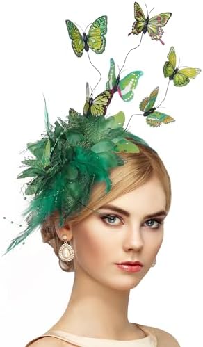 Butterfly Fascinators Hat for Women - 2025 Derby Flower Headband