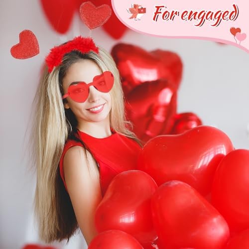 4 Piece Heart Headbands and Sunglasses Valentines Day Costume Accessories Set