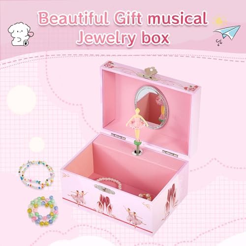 Musical Ballerina Jewelry Box with Spinning Figure for Kids