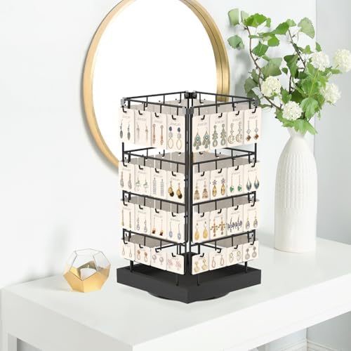 Rotating Earring Display Stand with 64 Hooks