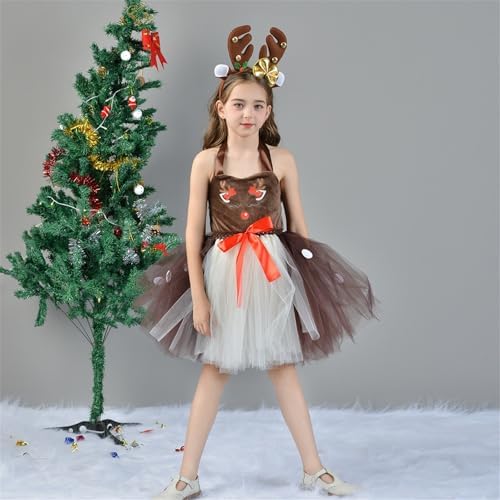 Christmas Reindeer Costume Tutu Dress for Kids